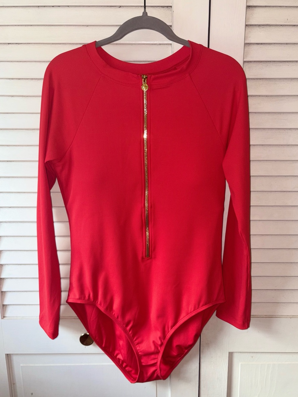 NWT Lilly Pulitzer UPF 50+ Randee Rashguard One Piece Swimsuit Rococo Red 16 - Picture 5 of 9